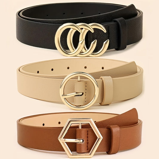 3pcs Set Women's Simple Fashion Versatile Belt