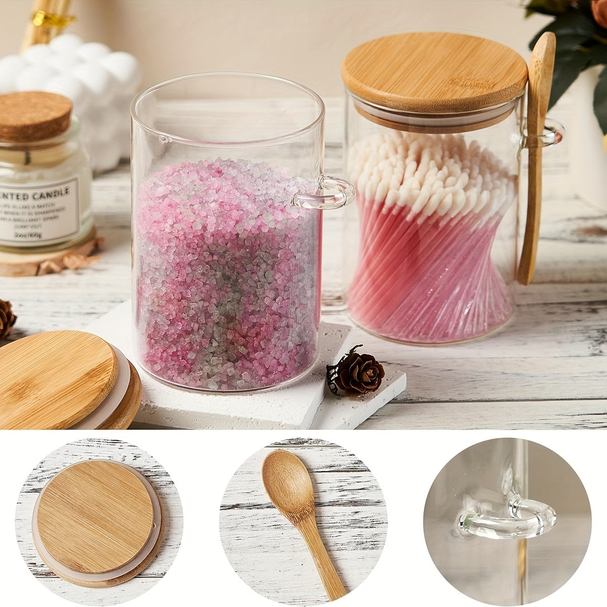 4PCS Glassware Set With Wooden Spoon