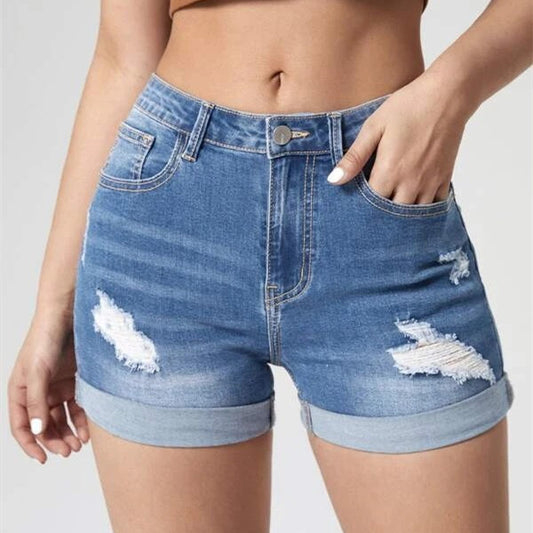 Women High Waist Denim Shorts