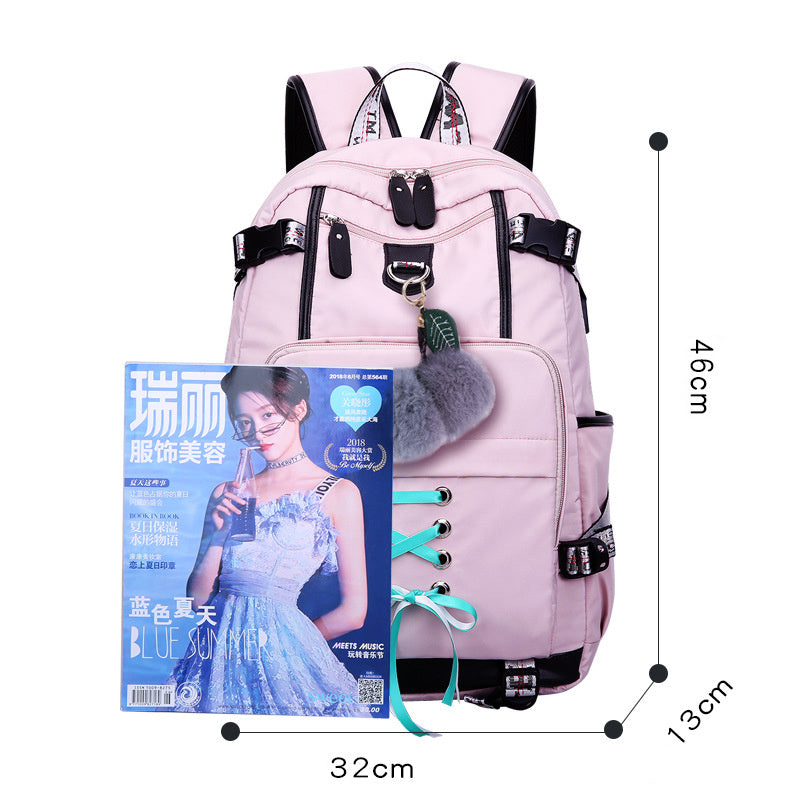 Women Backpack External USB Charge Computer Backpacks