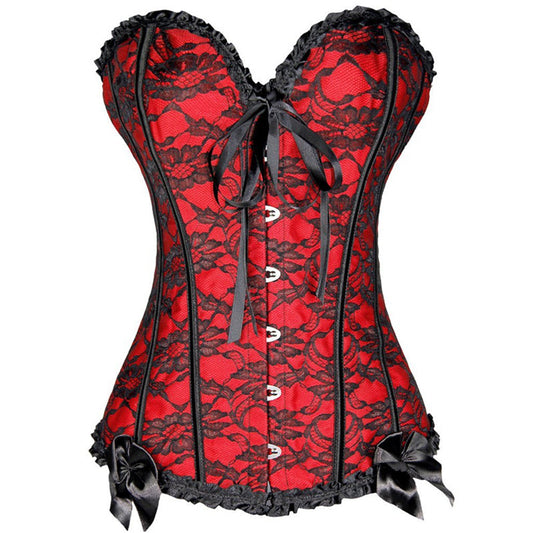 Women's Red Shaping Lace Corset