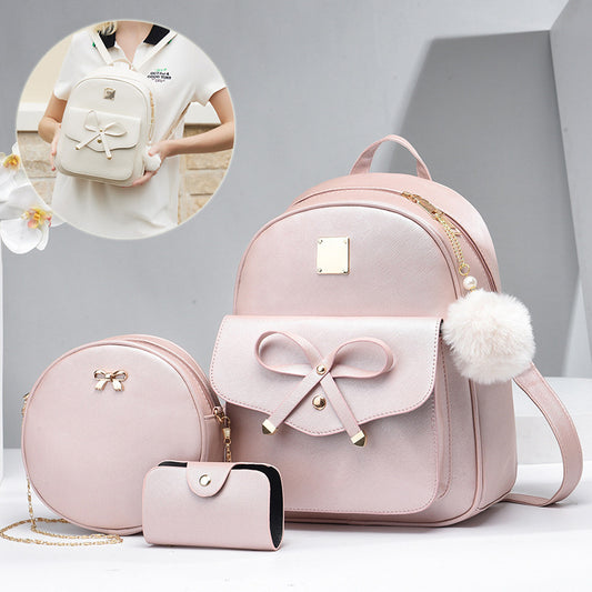 3 pcs Women's Bow Backpack