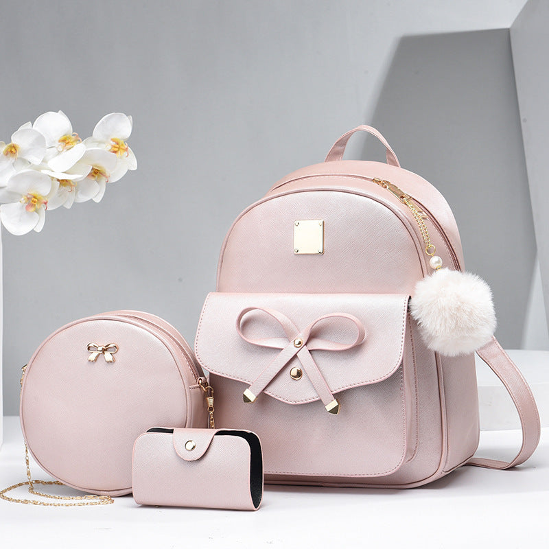 3 pcs Women's Bow Backpack