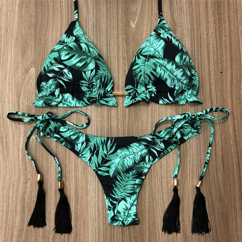 Women's leaves bikini