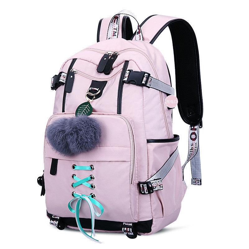 Women Backpack External USB Charge Computer Backpacks