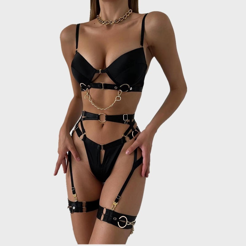 Metal Chain Four-piece Sexy Lingerie Set