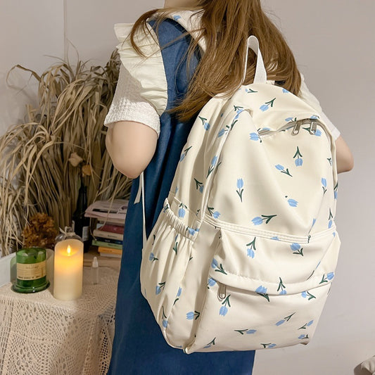 Mori Department Girl Backpack Small Fresh Floral Backpack