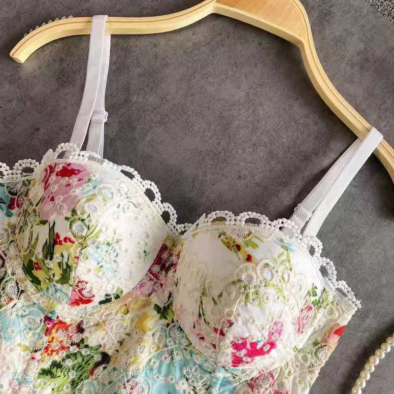 Sexy Floral Cropped Top Corset