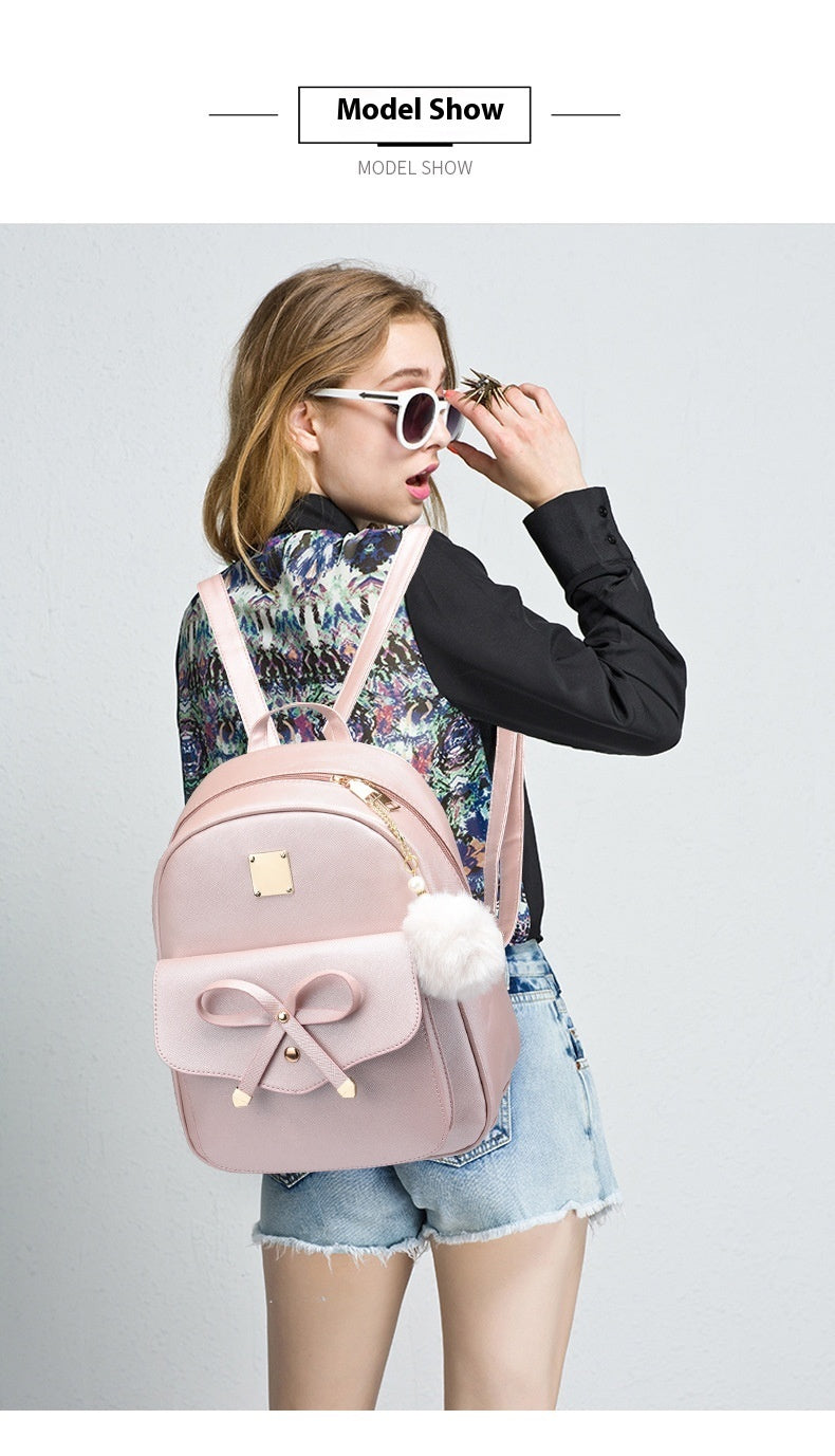 3 pcs Women's Bow Backpack