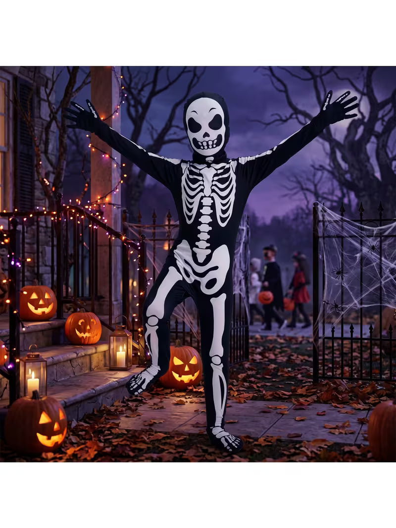 Kids’ Halloween Skeleton Jumpsuit Costume – JulietTRose