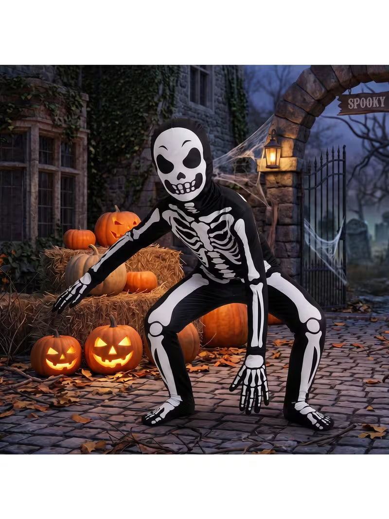 Sceleton Home Kids’ Halloween Skeleton Jumpsuit Costume – JulietTRose
