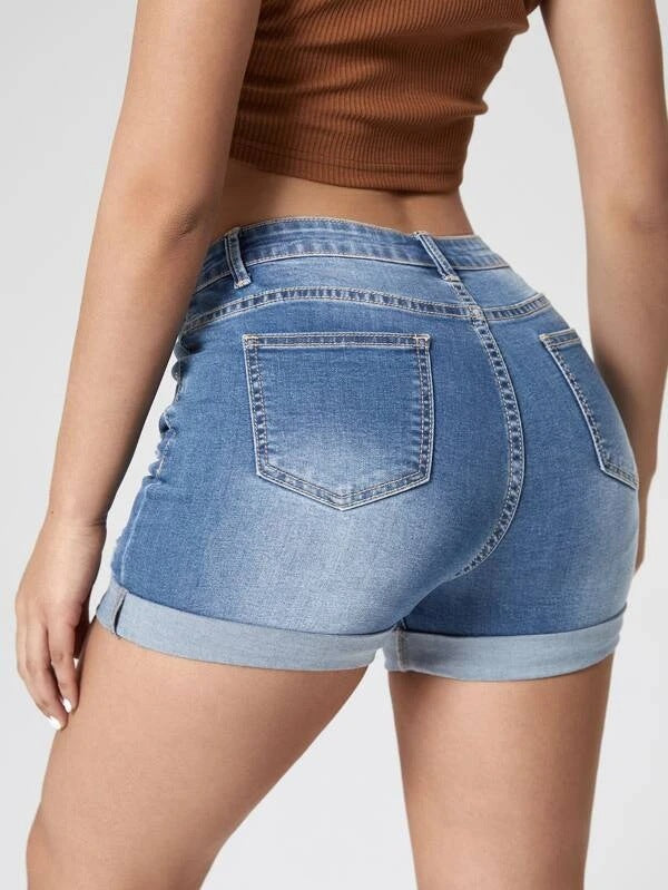 Women High Waist Denim Shorts