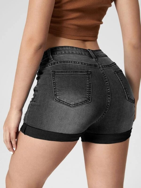 Women High Waist Denim Shorts