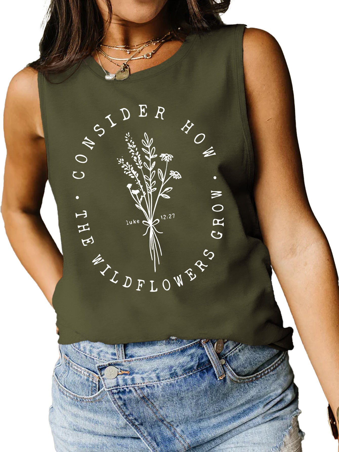 Consider How Flowers And Plants Letter Print shirt