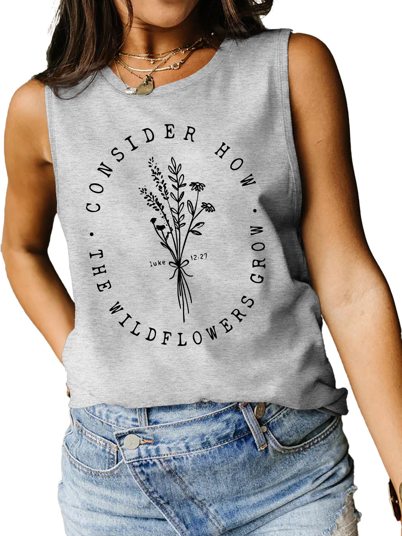 Consider How Flowers And Plants Letter Print shirt