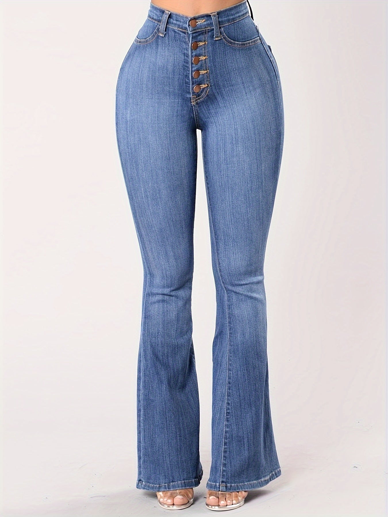 High Waist Flare Slim Jeans