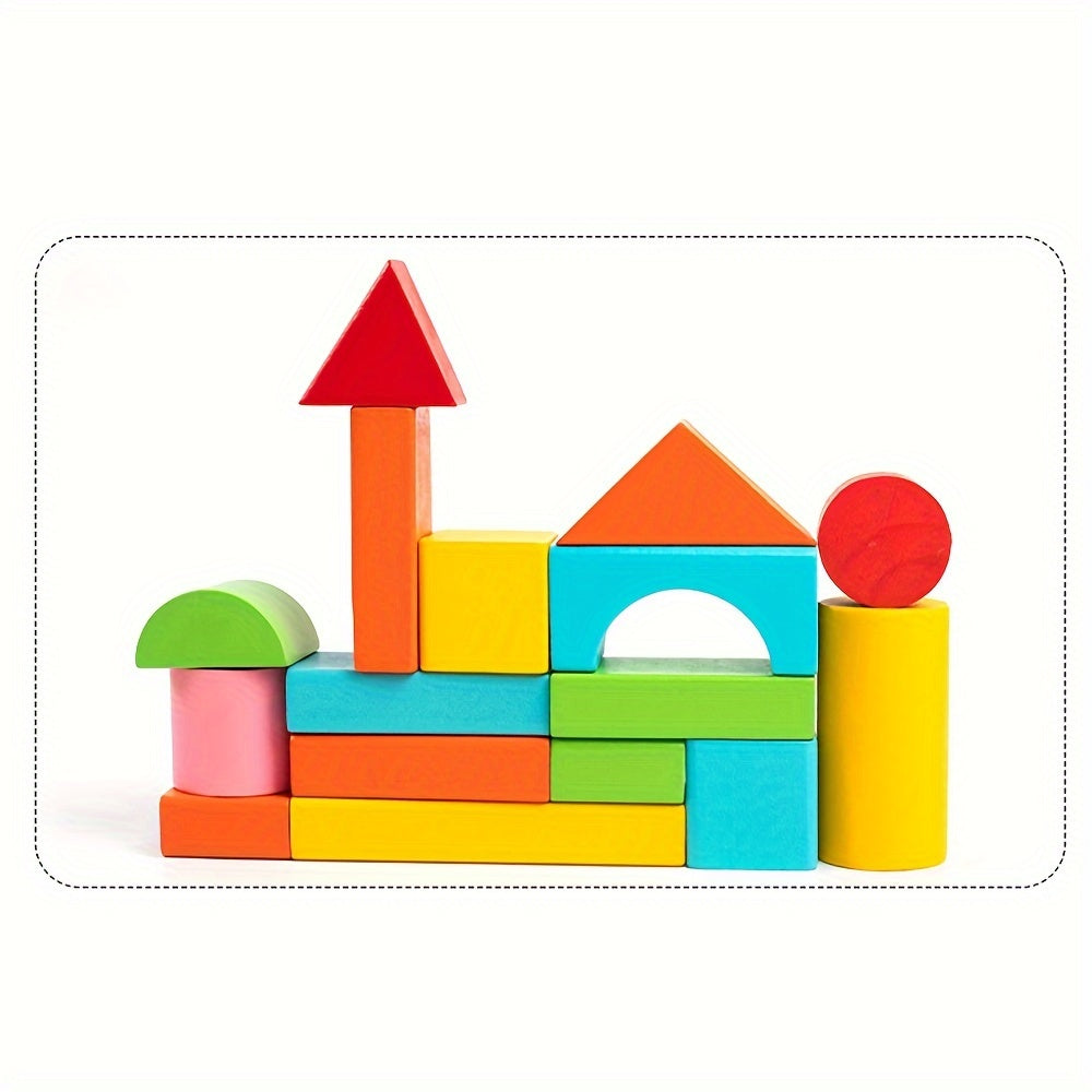 100 PCS Children Wood Building Blocks