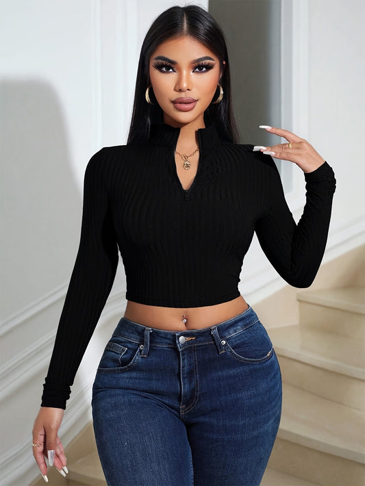 Stylish V-Neck Slim Fit Crop Top